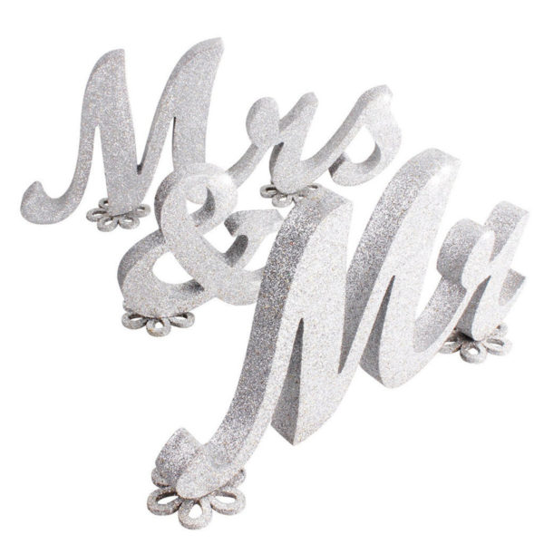 Tähed "Mr & Mrs" (hõbedane)